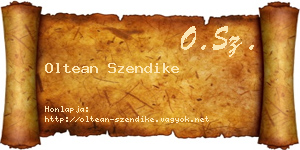 Oltean Szendike névjegykártya